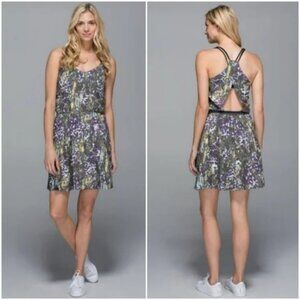 Lululemon City Summer Dress Floral Sport White Multi Size 4 Activewear Tennis